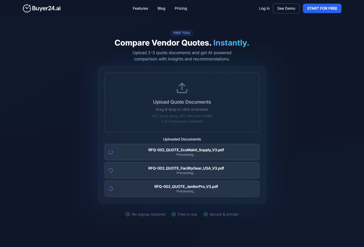 Documents being processed