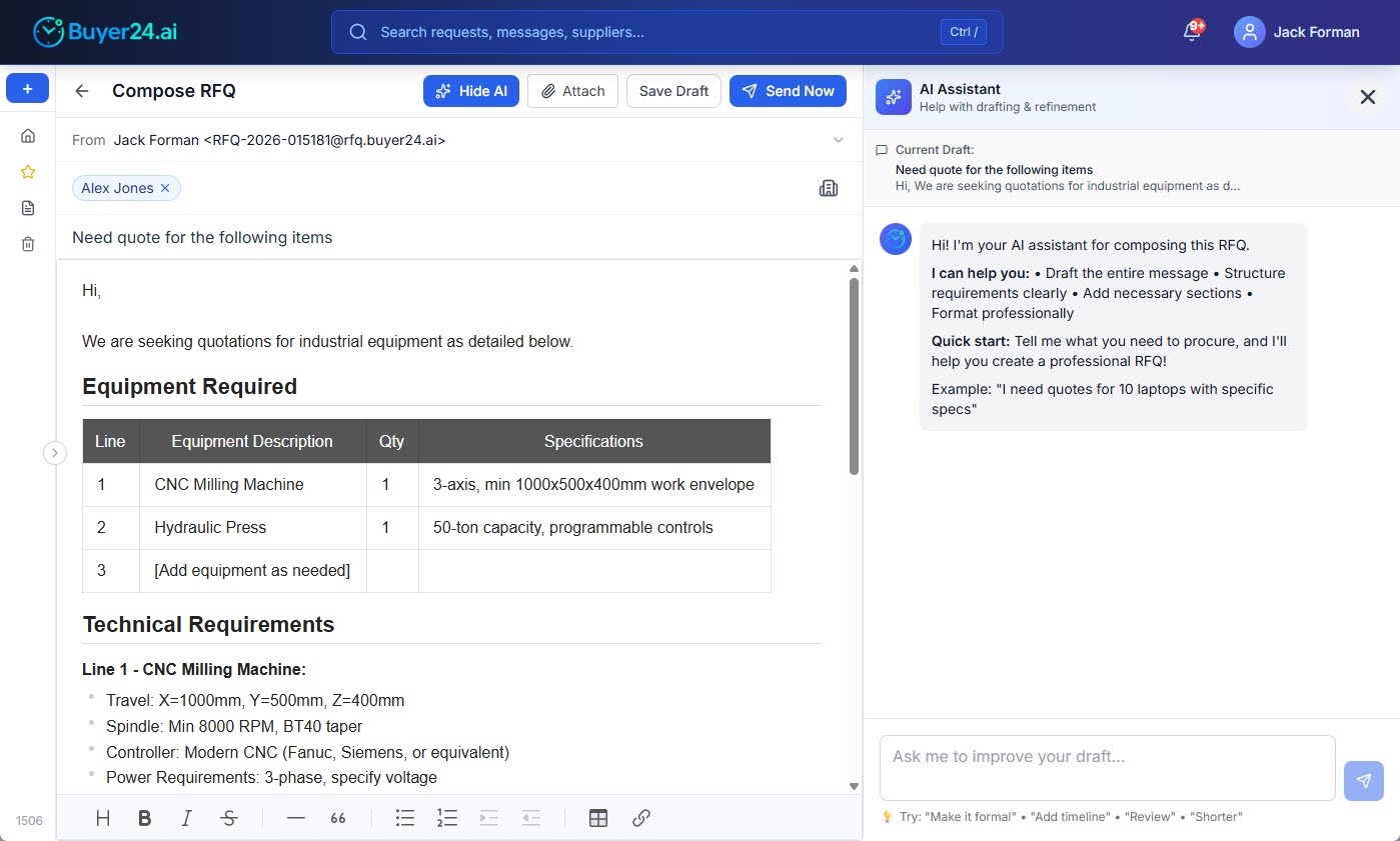 AI RFQ assistant